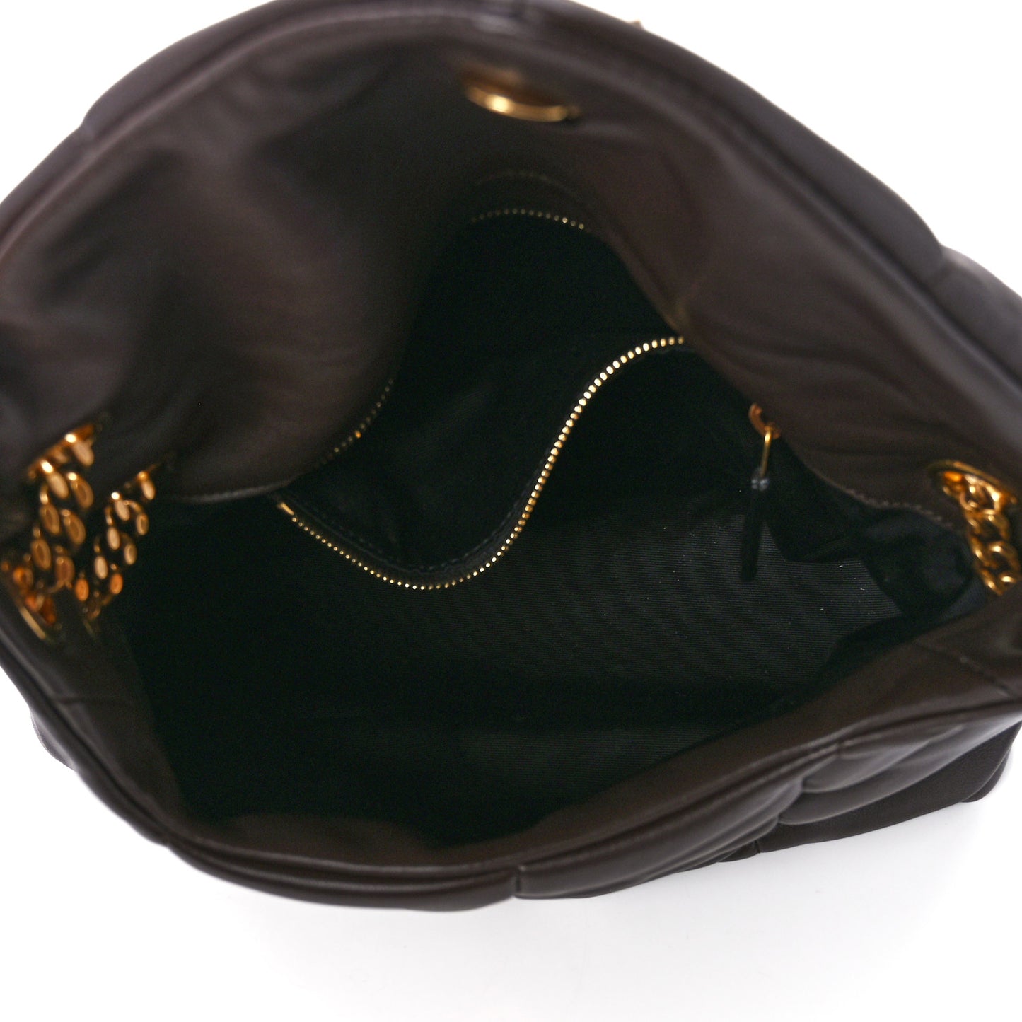 Lambskin Quilted Small Loulou Puffer Monogram Chain Satchel Seaweed