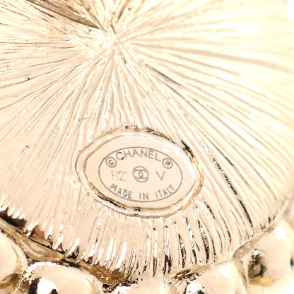 Chanel Crystal Pearl CC Drop Round Earrings Gold 4 of 5
