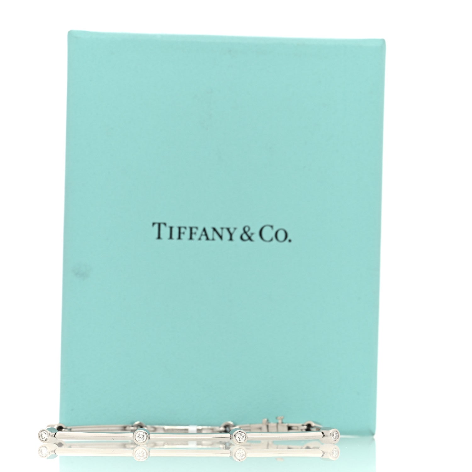 Tiffany Platinum Diamond 8 Station Link Bracelet 4 of 4