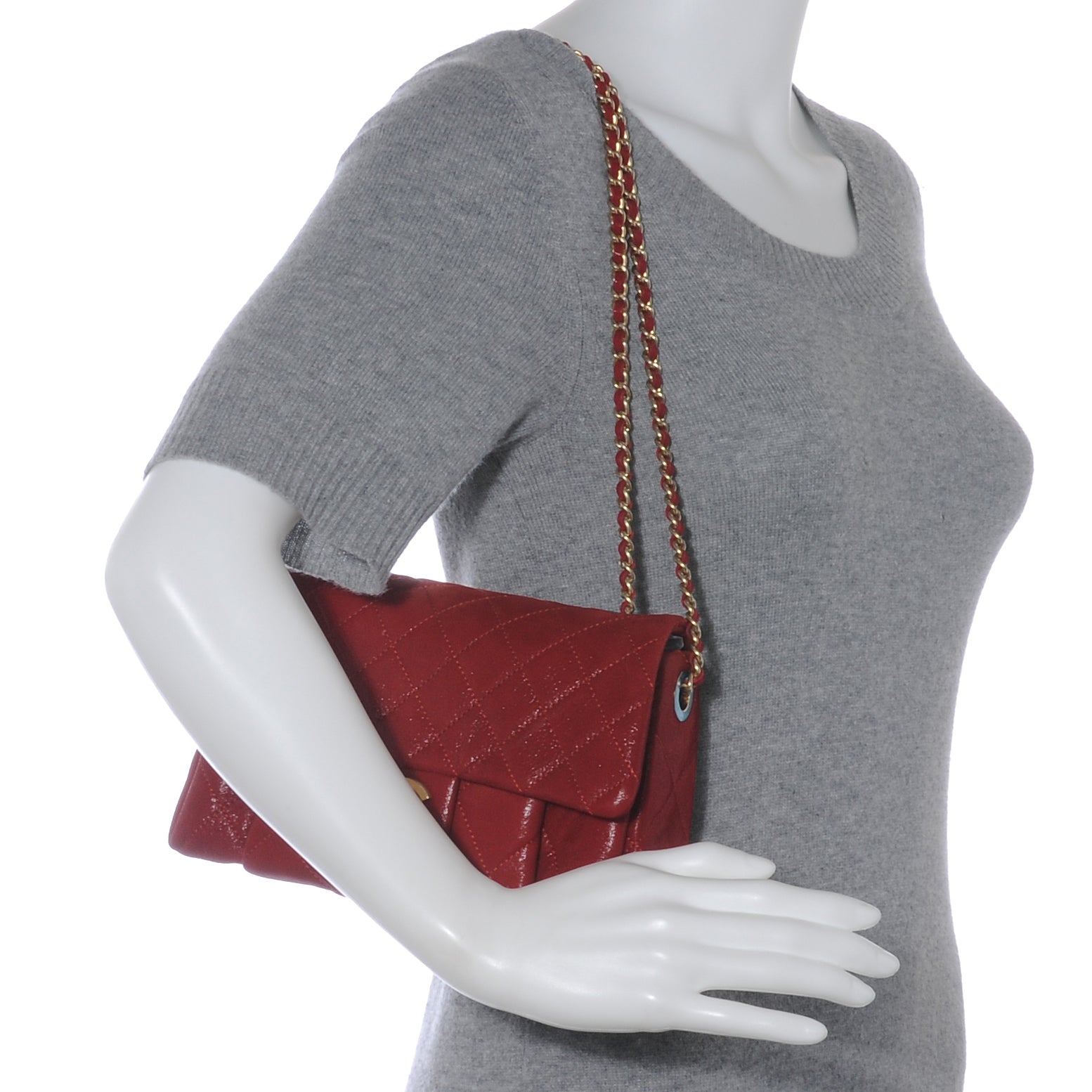 Chanel Iridescent Calfskin Chic Quilt Flap Red 2 of 8