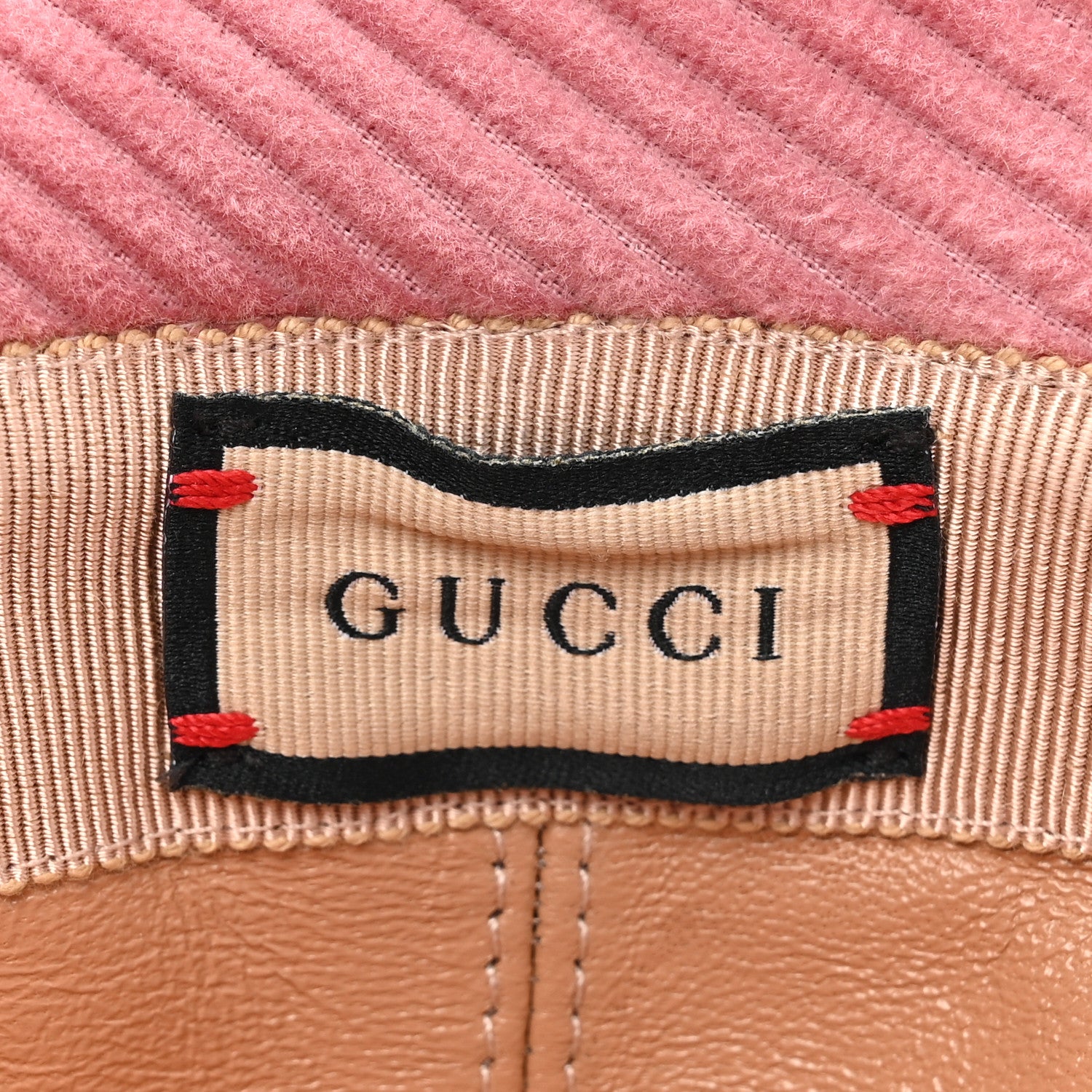 Gucci Lanzo Stretch Cord Azalea Calfskin Horsebit Bob Mulina Bucket Hat M Lipstick Rose Blue 8 of 9