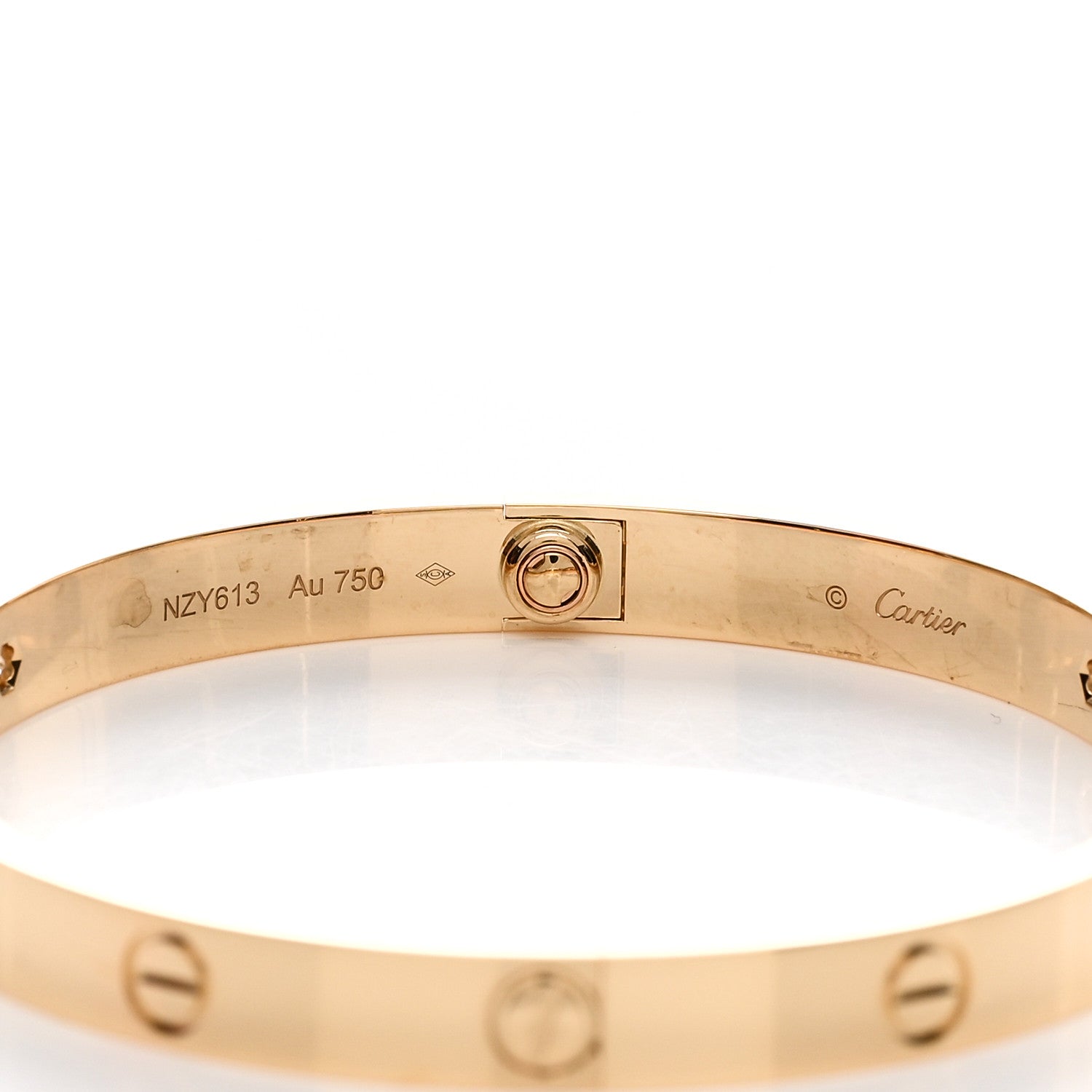 Cartier 18K Pink Gold 4 Diamond LOVE Bracelet 19 4 of 5
