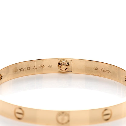 Cartier 18K Pink Gold 4 Diamond LOVE Bracelet 19 4 of 5