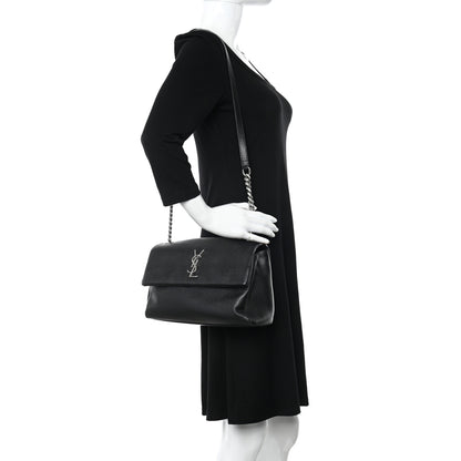 Saint Laurent Grain De Poudre Monogram Toy West Hollywood Fold-Over Bag Black 2 of 11