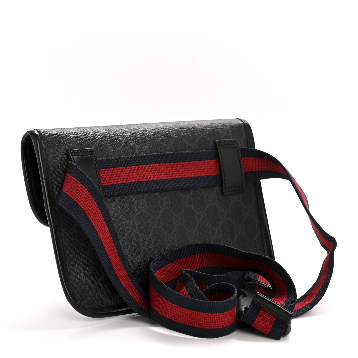 Gucci GG Supreme Monogram Web Slim Belt Bag Black Grey 3 of 12