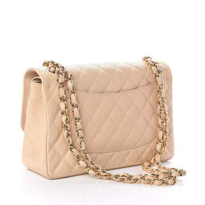 Chanel Caviar Quilted Jumbo Double Flap Beige Clair 3 of 10