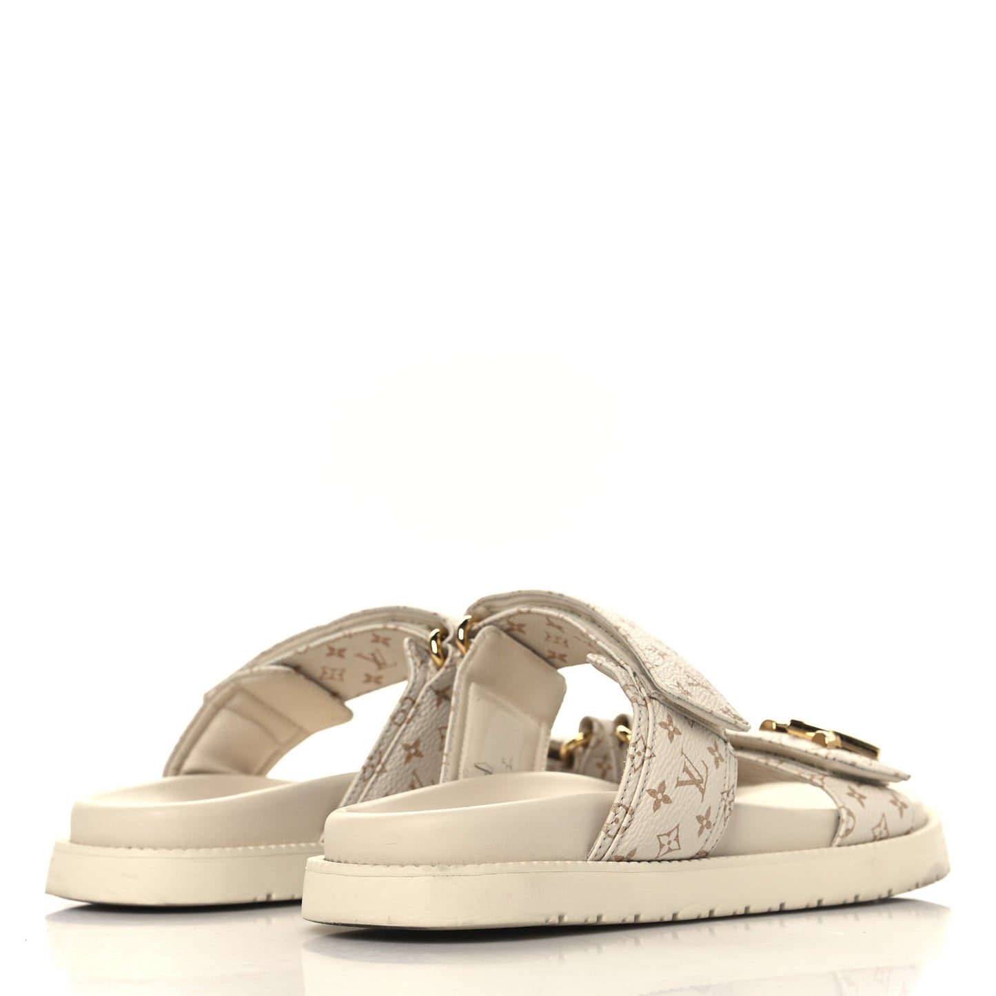 Monogram LV Sunset Comfort Flat Sandals 37 Dune