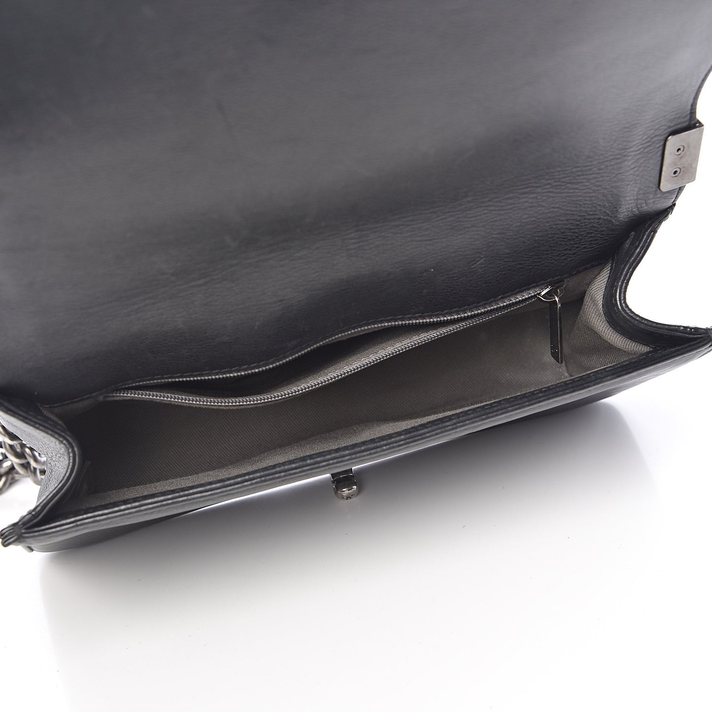 Calfskin Crystal Embossed Medium Boy Flap Black