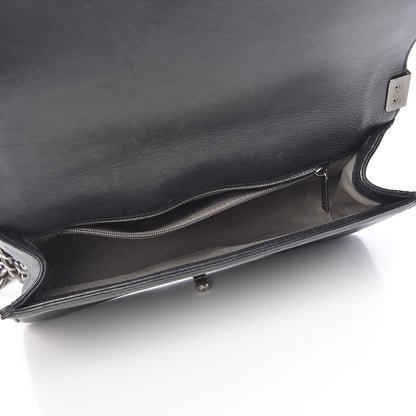 Chanel Calfskin Crystal Embossed Medium Boy Flap Black 5 of 11