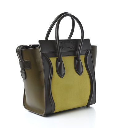 Celine Nubuck Smooth Calfskin Micro Tri-Color Luggage Chartreuse 3 of 9