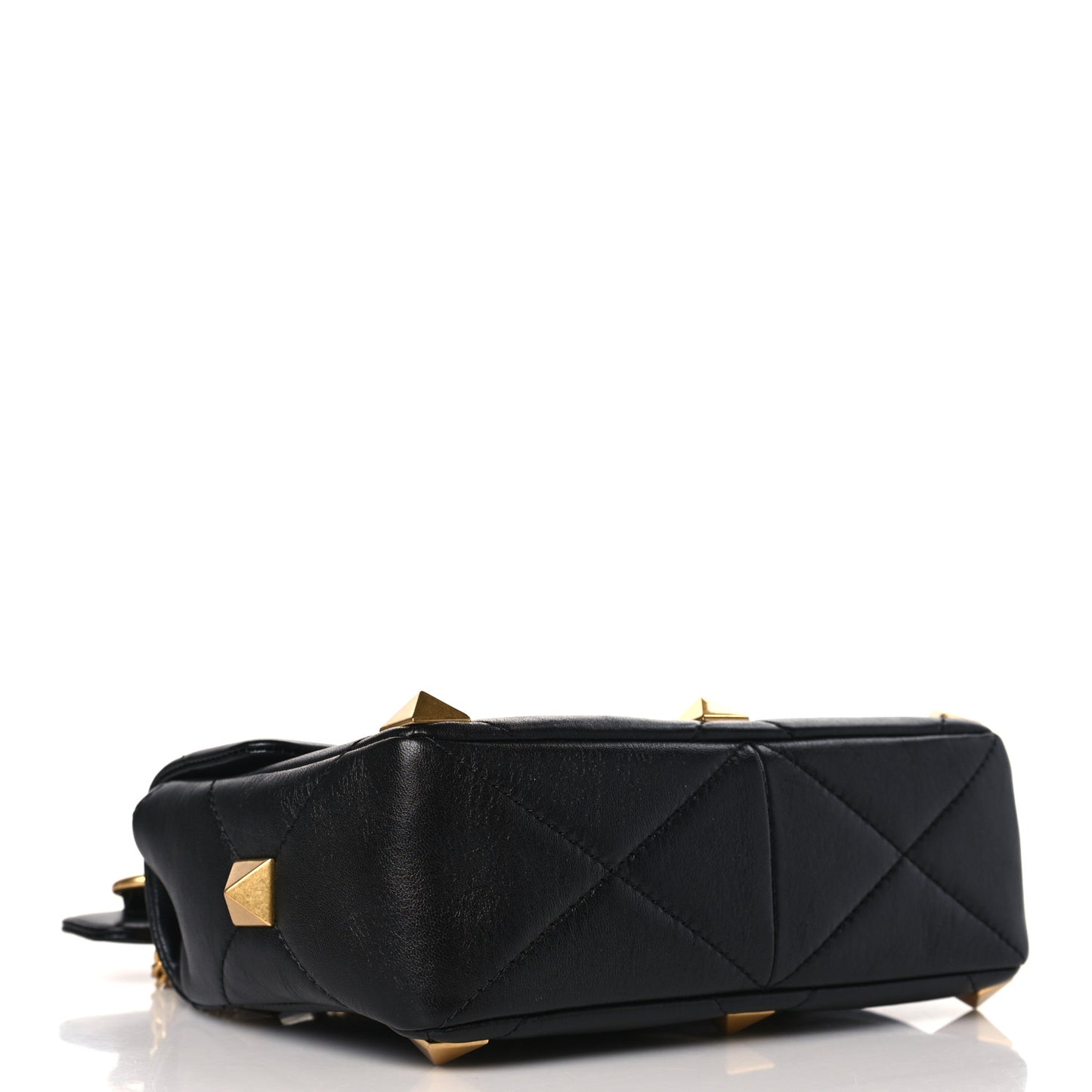 Nappa Medium Roman Stud Shoulder Bag Black
