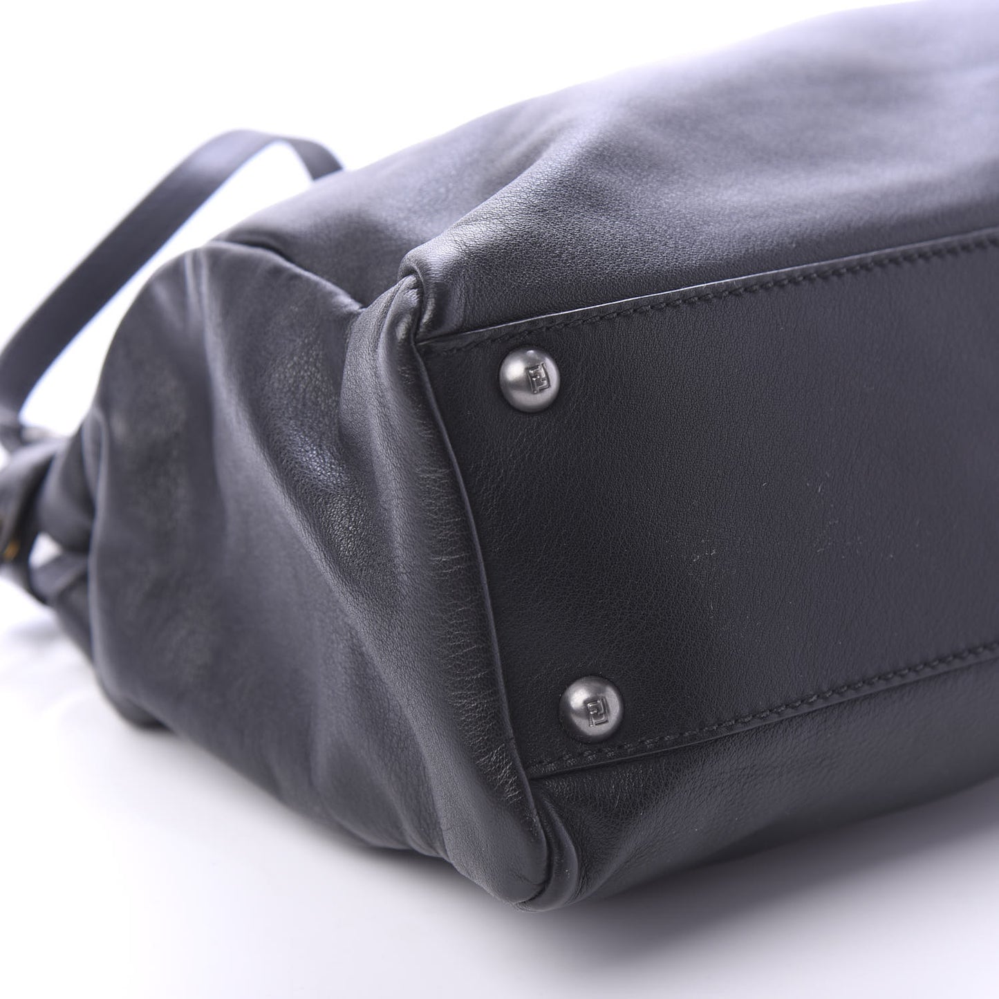 Vitello Suede Medium Peekaboo Iconic Satchel Black