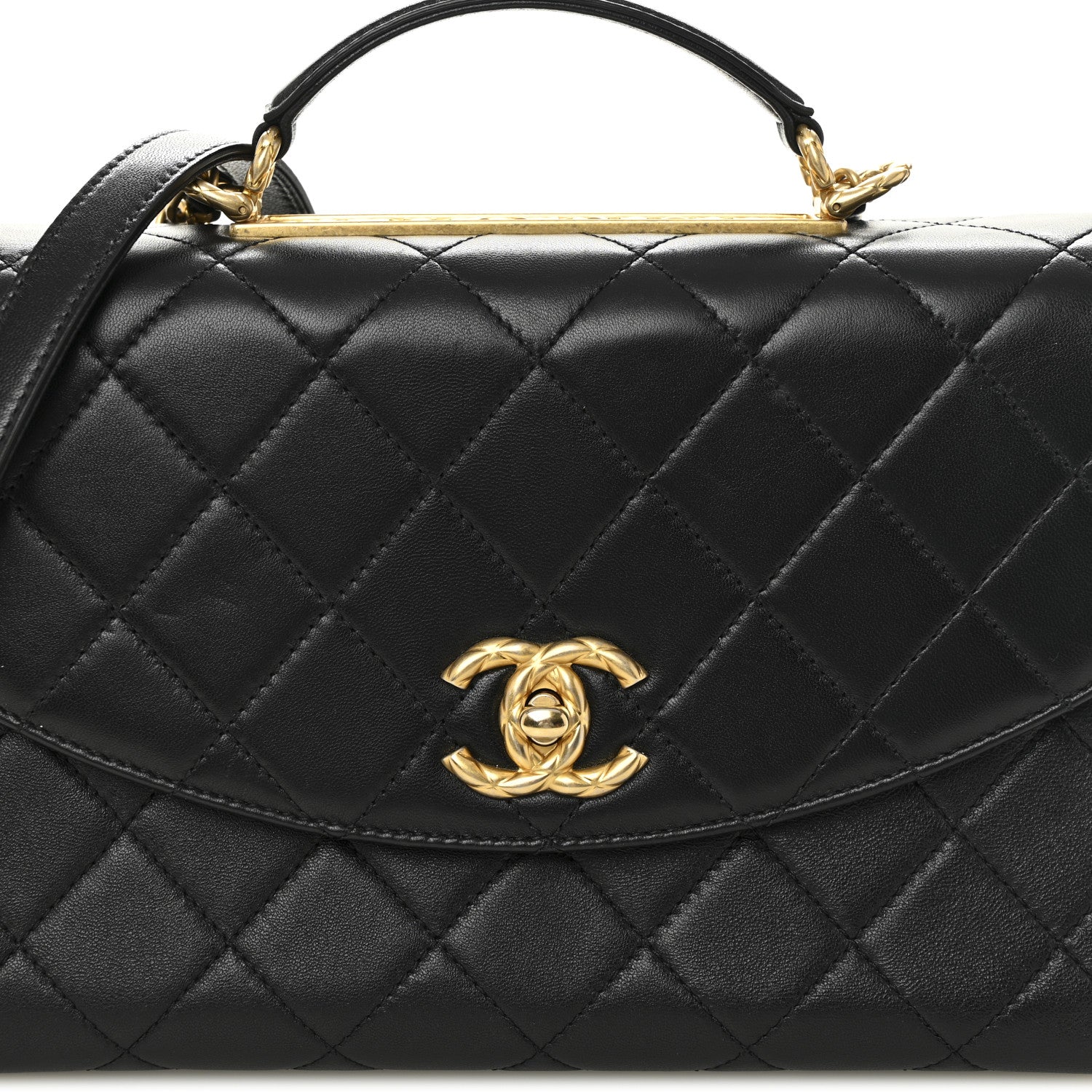 Chanel Lambskin Quilted Large Trendy Spirit Top Handle Bag Black 8 of 12