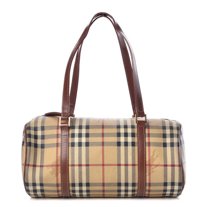 Burberry Haymarket Check Barrel Bag Brown 1 of 15