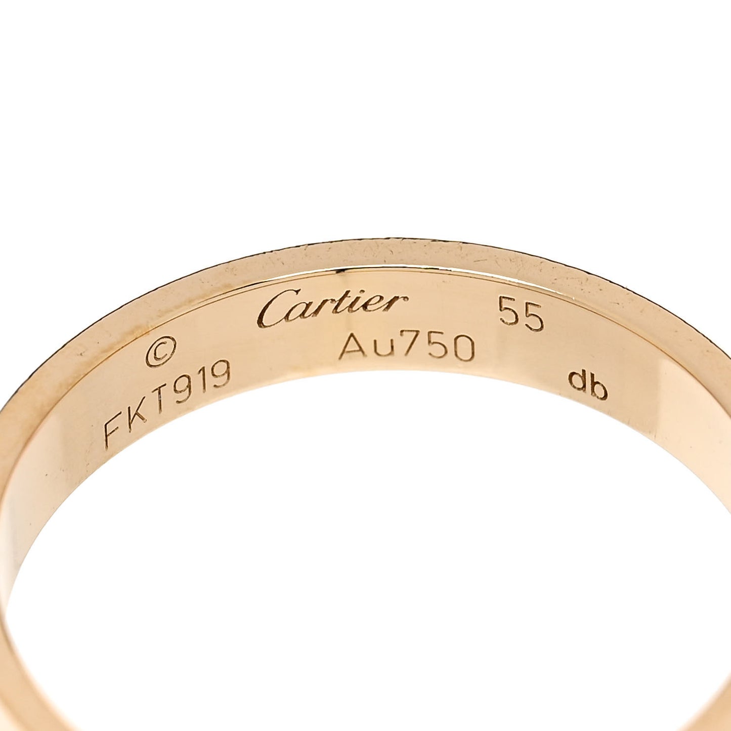18K Yellow Gold 3.5mm LOVE Wedding Band Ring 55 7.25