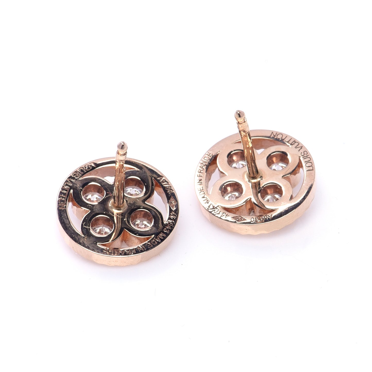 18K Pink Gold Diamond Blossom BB Stud Earrings