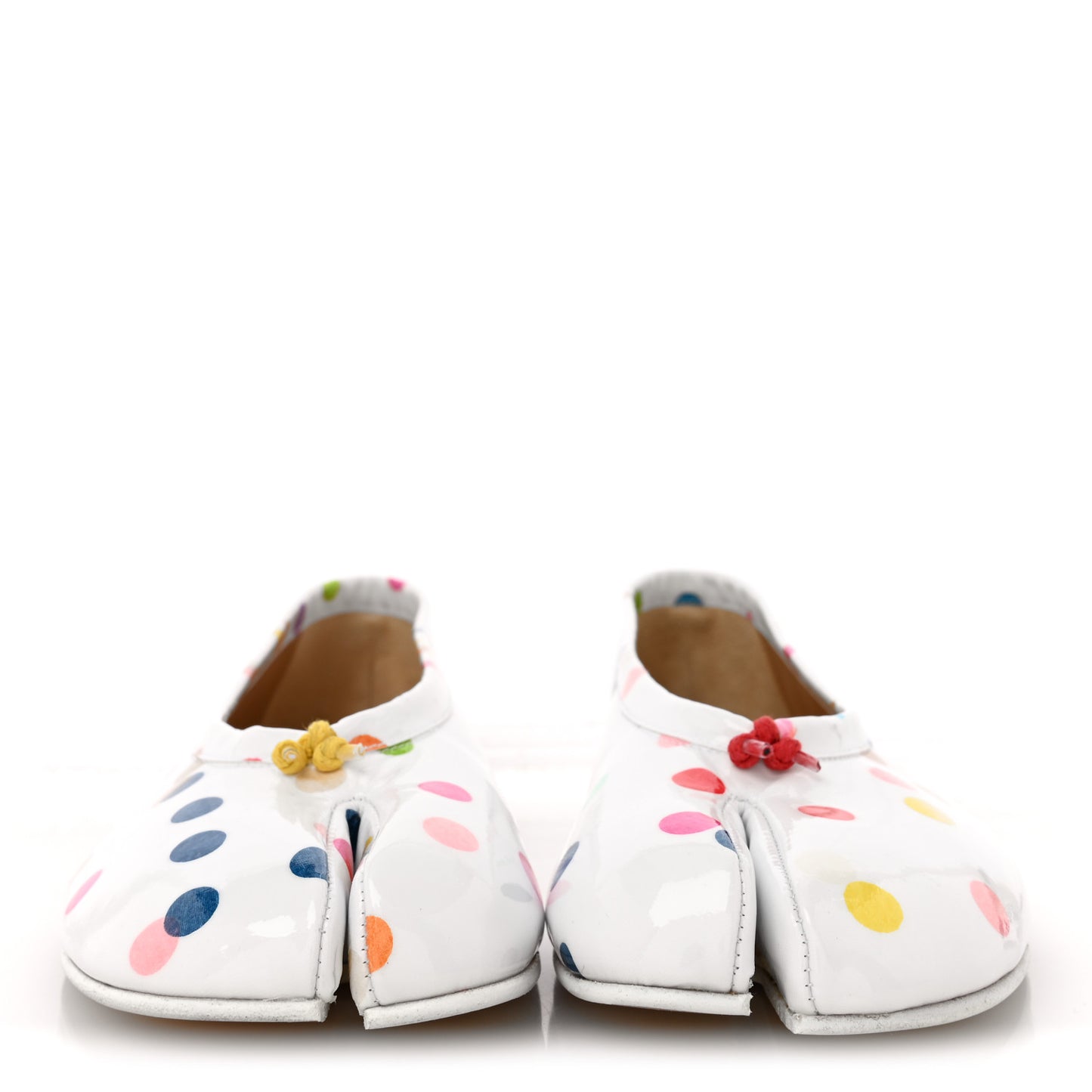 Coated Canvas Confetti Printed New Ballerina Flats 39 White Multicolor