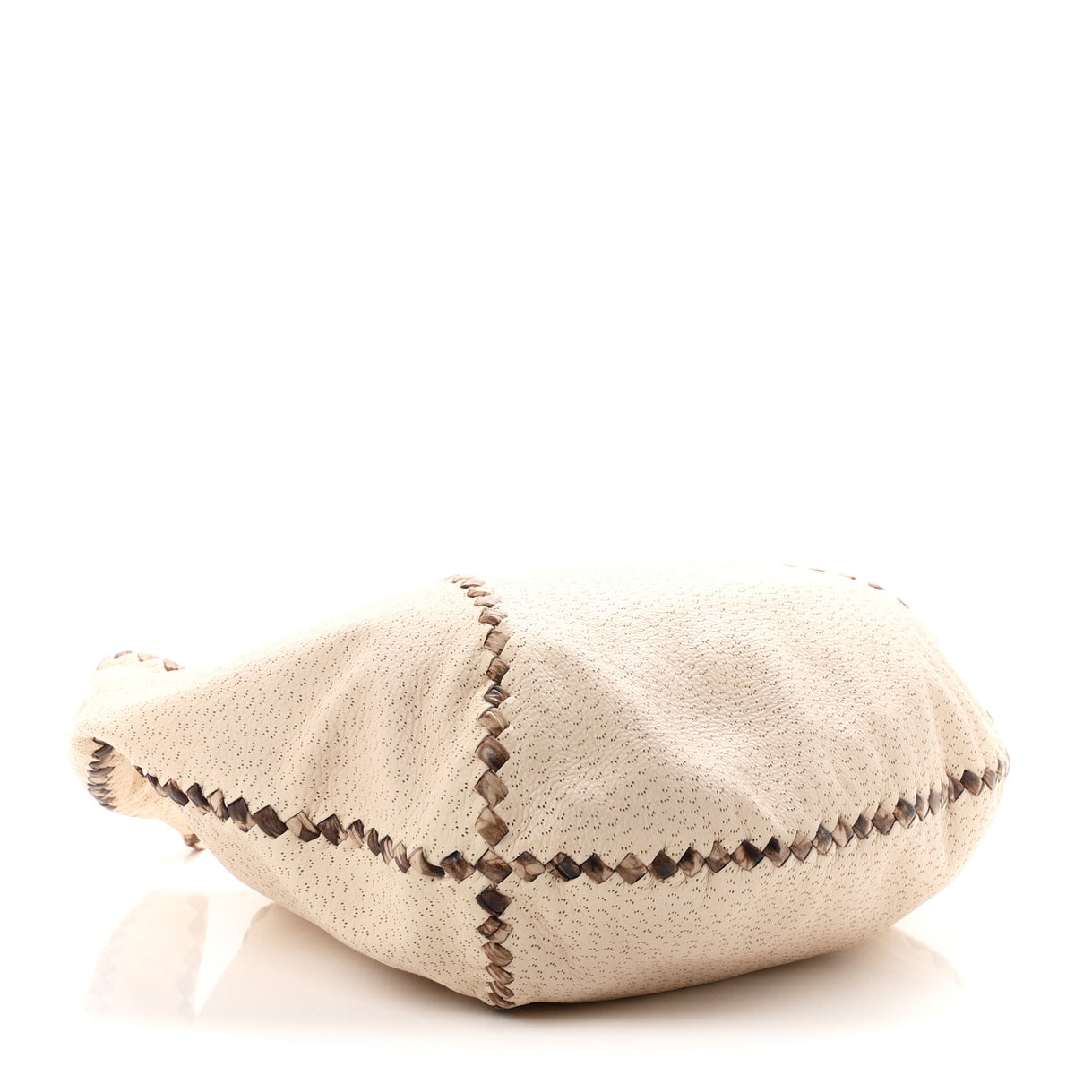 Cervo Deerskin Perforated Pekary Hobo Cream