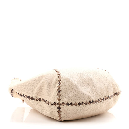 Bottega Veneta Cervo Deerskin Perforated Pekary Hobo Cream 4 of 10