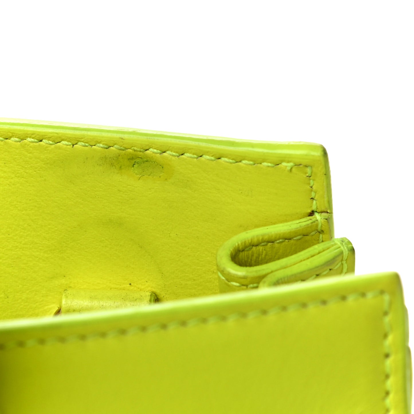 Calfskin Nano Sac De Jour Neon Yellow