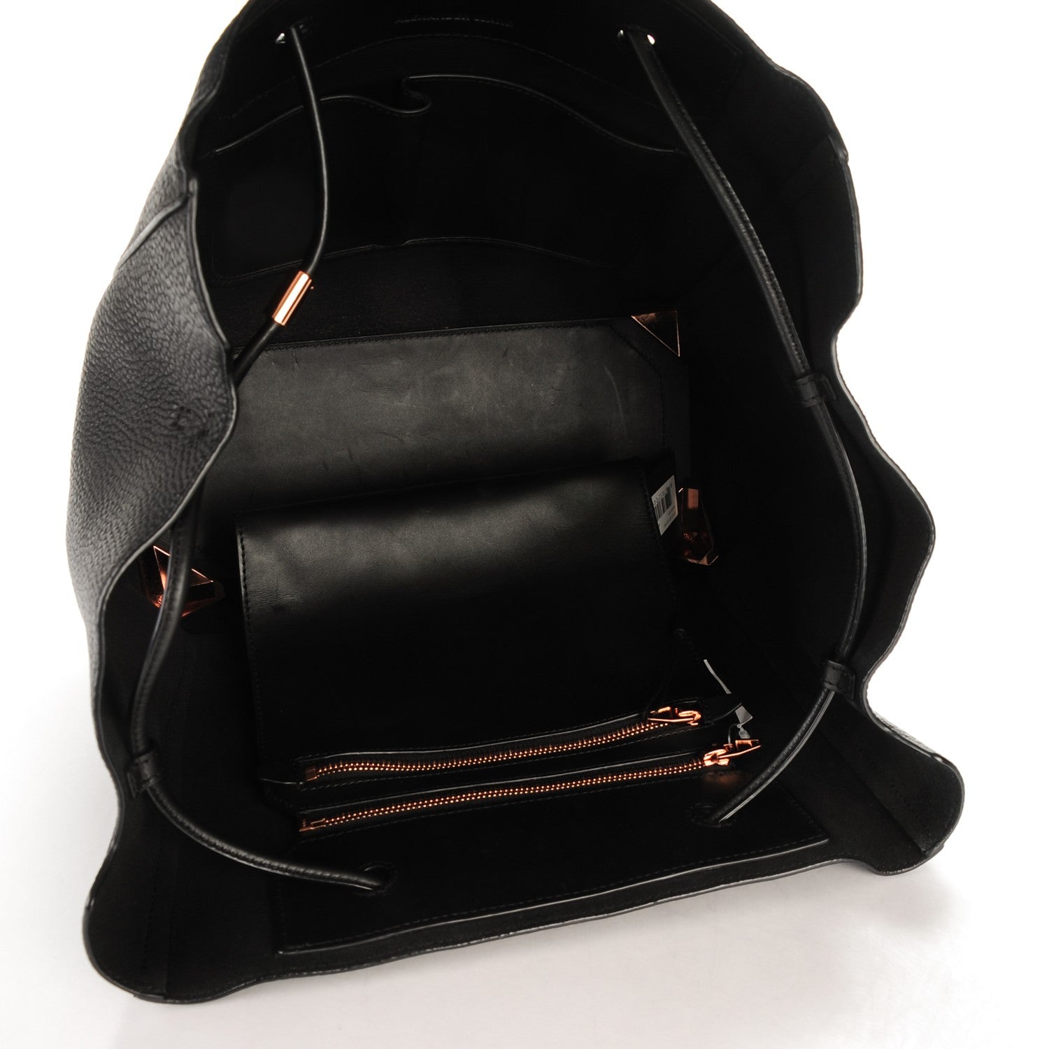 Alexander Wang Pebbled Calfskin Large Prisma Skeletal Tote Black Rose Gold Hardware 5 of 6