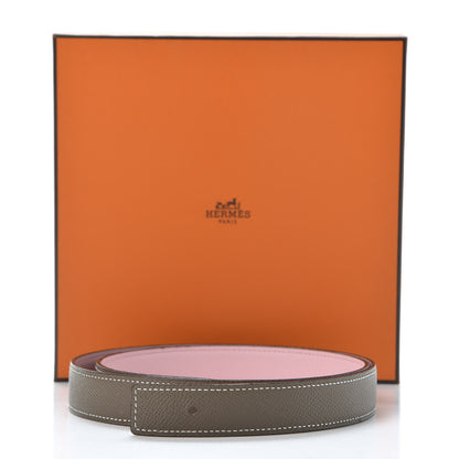 Hermes Swift Epsom 24mm Belt Strap 85 Etoupe Sakura Pink 5 of 5