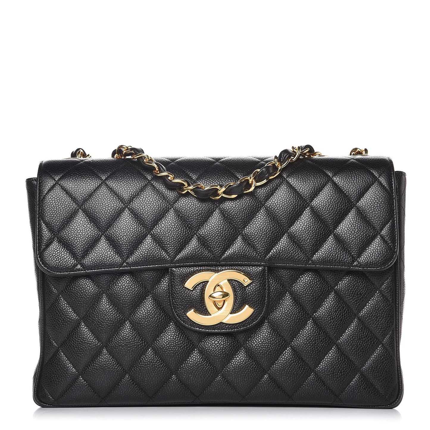 Caviar Quilted Jumbo Single Flap Black