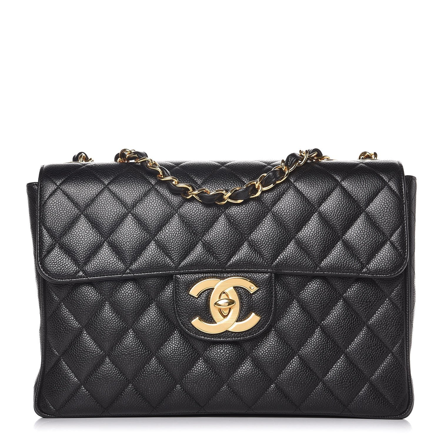 Chanel Caviar Quilted Jumbo Single Flap Black 1 of 9