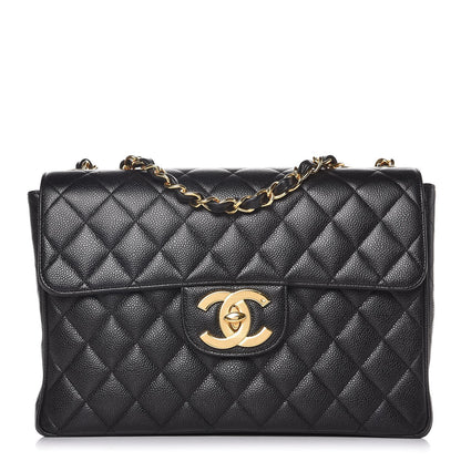 Chanel Caviar Quilted Jumbo Single Flap Black 1 of 9