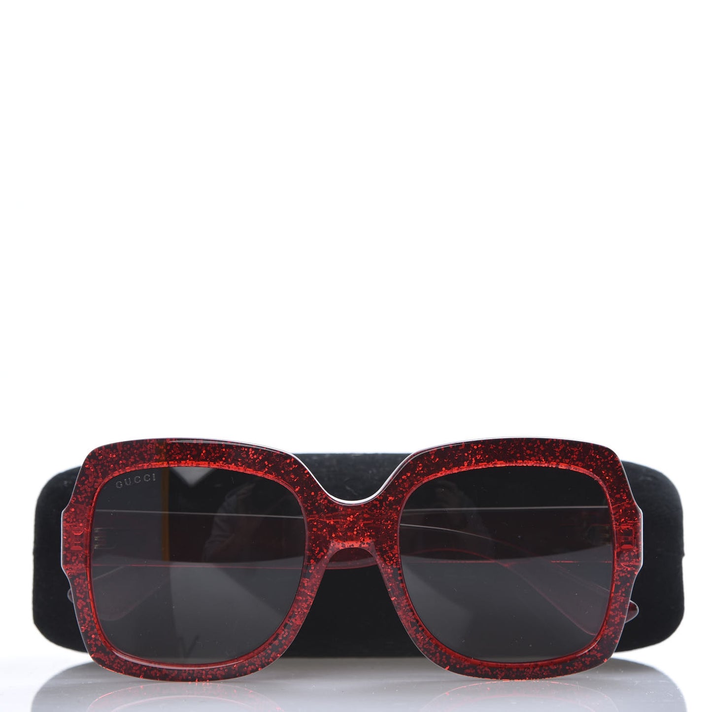 Square Frame GG 0036S Sunglasses Glitter Red