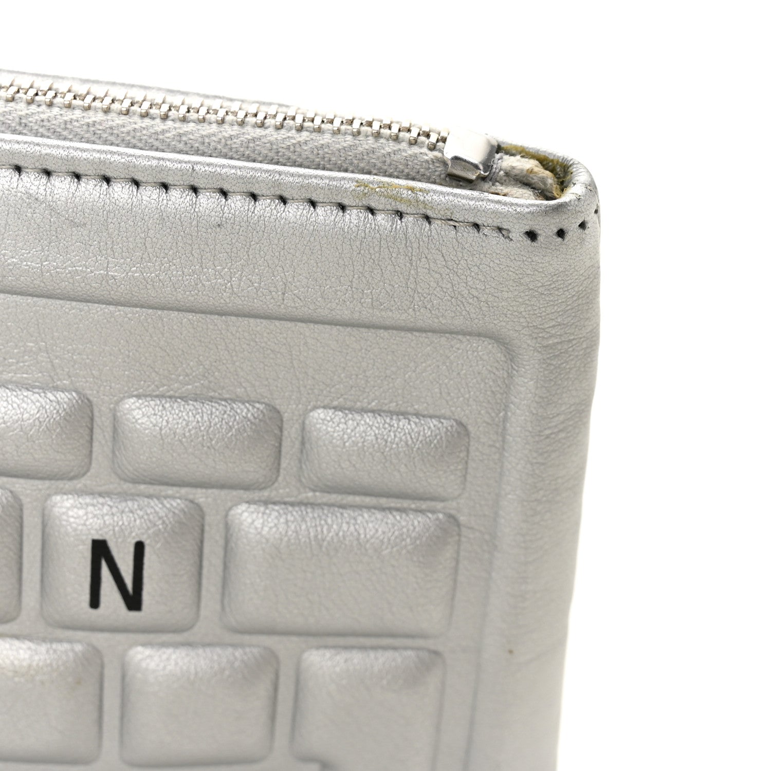 Chanel Metallic Calfskin Keyboard Pouch Silver 1825747 – FASHIONPHILE