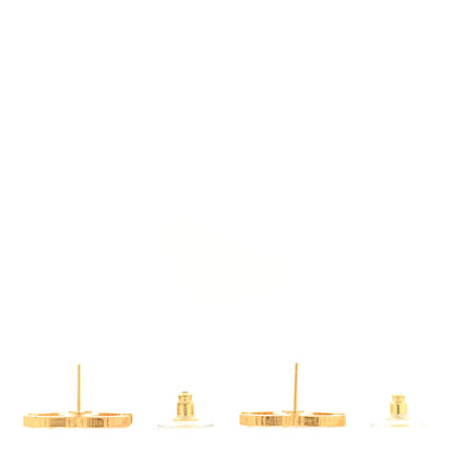 Chanel Enamel CC Earrings Pink Gold 3 of 4