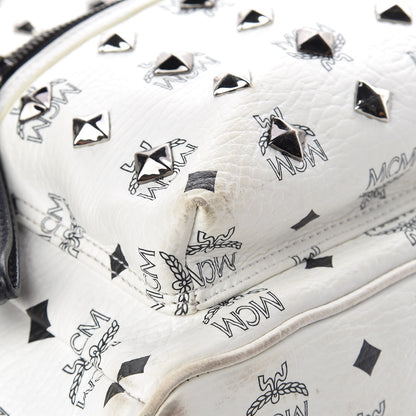 MCM Visetos Studded Medium Stark Backpack White 12 of 17