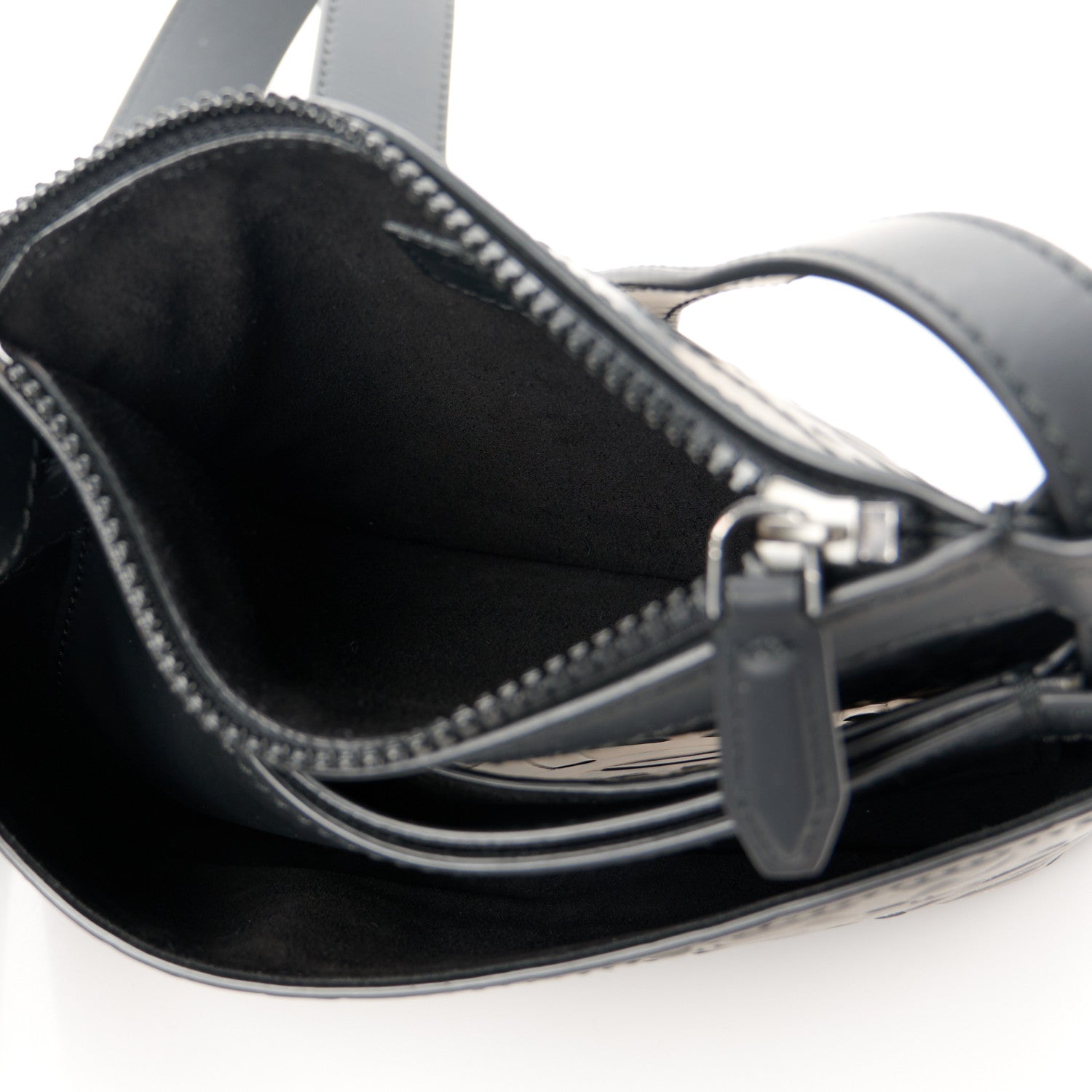 Salvatore Ferragamo Calfskin Gancini Embossed Brooklyn Crossbody Bag Black 5 of 11