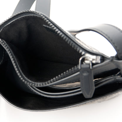 Salvatore Ferragamo Calfskin Gancini Embossed Brooklyn Crossbody Bag Black 5 of 11