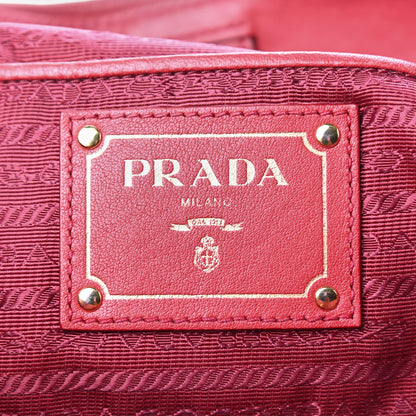 Prada Soft Calf Chain Tote Rosso 6 of 9