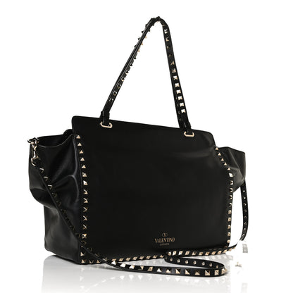 Valentino Garavani Vitello Medium Rockstud Tote Black 3 of 12