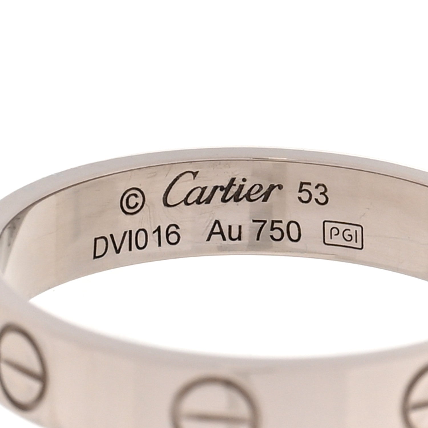 Cartier 18K White Gold 3.5mm LOVE Wedding Band Ring 53 6.5 4 of 5