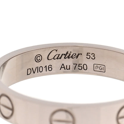 Cartier 18K White Gold 3.5mm LOVE Wedding Band Ring 53 6.5 4 of 5