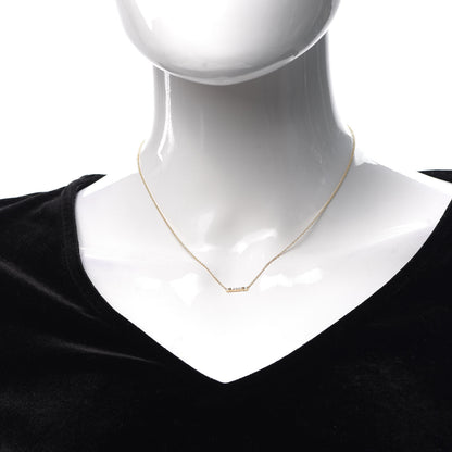 Tiffany 18K Yellow Gold Diamond Fleur de Lis Key Bar Pendant Necklace 2 of 6