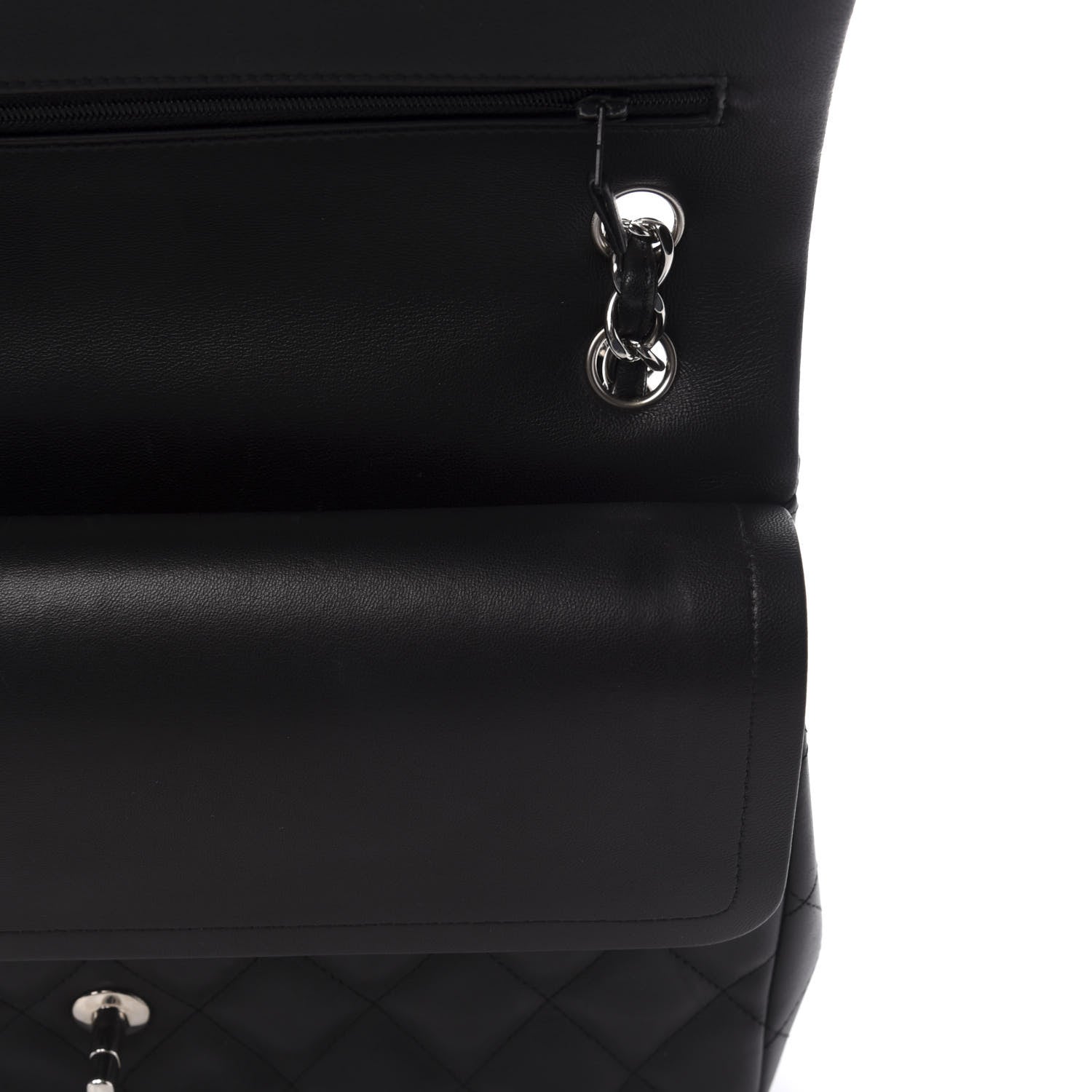 Chanel Lambskin Quilted Jumbo Double Flap Black 11 of 11