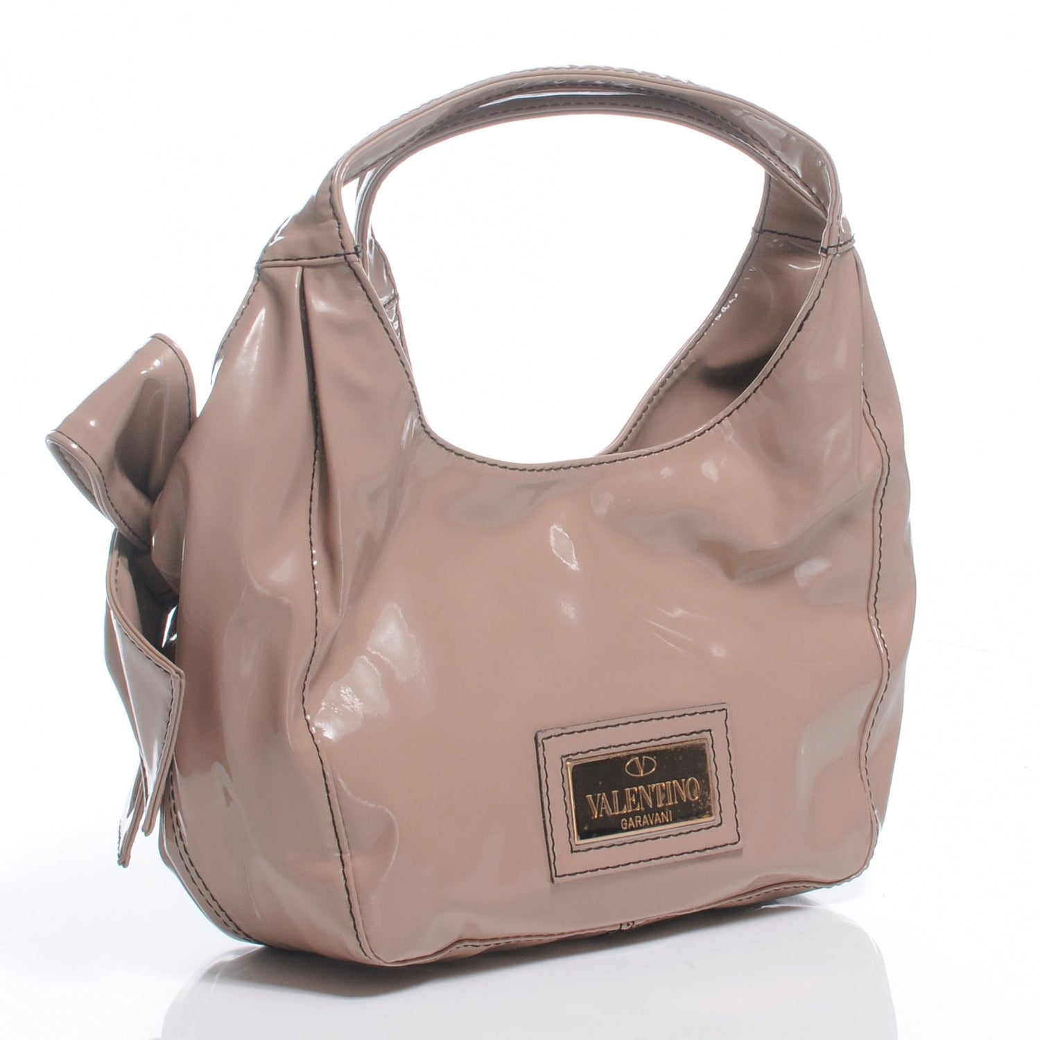 Valentino Garavani Patent Lacca Small Nuage Hobo Nude 3 of 7