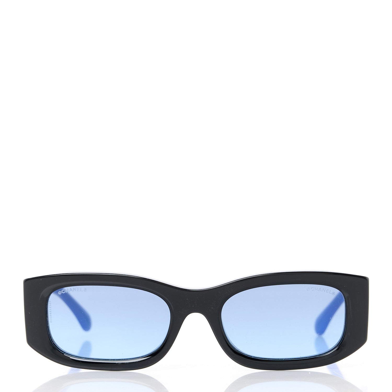 Chanel Acetate Rectangle Sunglasses 5525 Black Blue 2 of 8