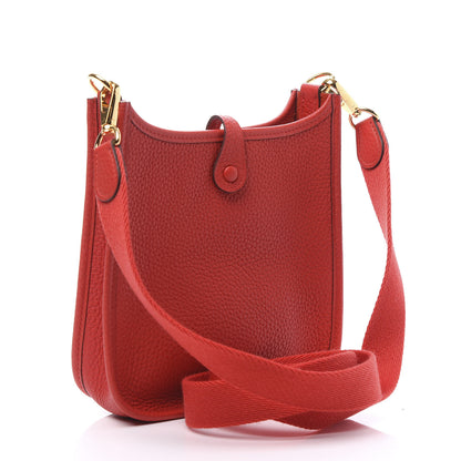 Hermes Taurillon Clemence Evelyne TPM Rouge de Coeur 2 of 10