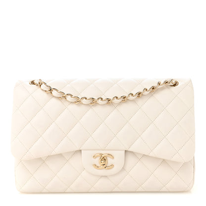 Chanel Caviar Quilted Jumbo Double Flap White 1 of 11