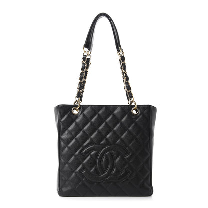 Chanel Caviar Quilted Petit Shopping Tote PST Black 1 of 10