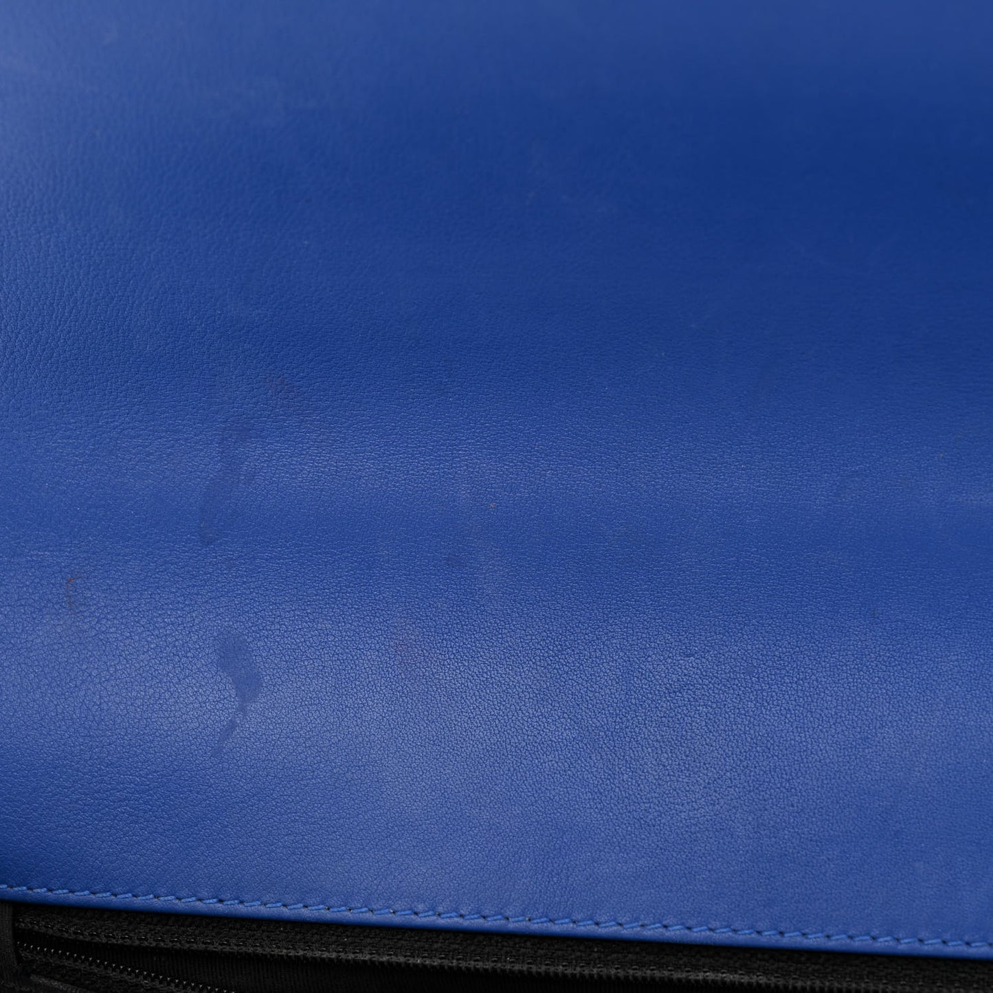Patent Calfskin Quilted New Medium Plexiglass Boy Flap Blue