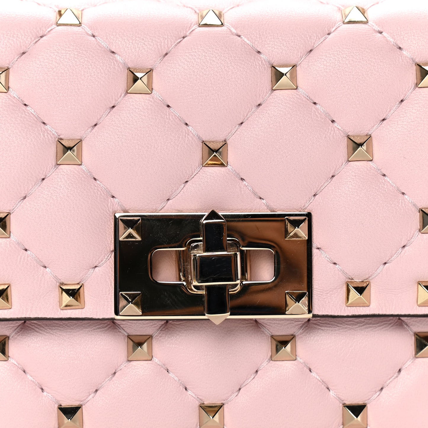 Nappa Small Rockstud Spike Shoulder Bag Water Rose