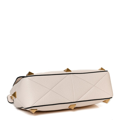 Valentino Garavani Grained Calfskin Large Roman Stud Shoulder Bag Light Ivory 4 of 10