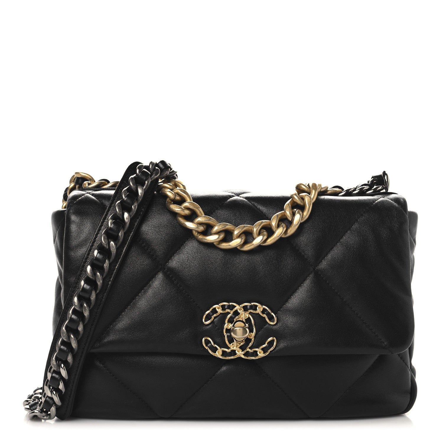 Chanel Lambskin Quilted Medium Chanel 19 Flap Black 1 of 10